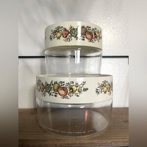 Vintage Pyrex Spice of Life Fruit Design Kitchen See N Store Canister Set